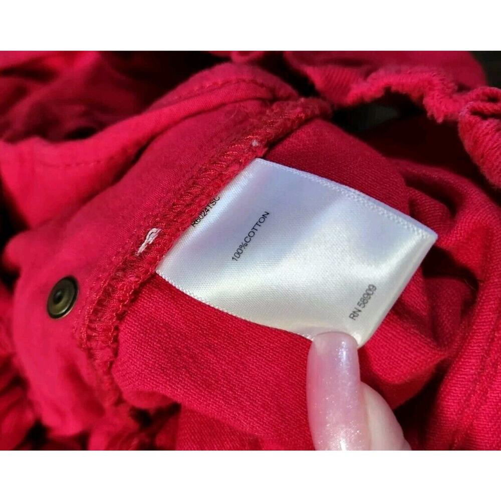 A Loves A Red Denim Shorts Size 31 Paperbag‎ Cuffed - Picture 3 of 4